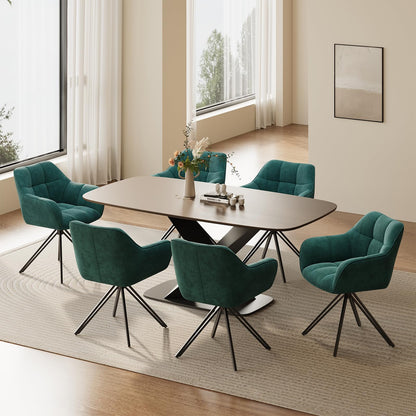 COLAMY Drehstühle für Esszimmer, 2er Set, Drehbare Polsterstühle mit Armlehnen und Rückenlehne, Bequeme Küchenstühle für Wohnzimmer & Essbereich