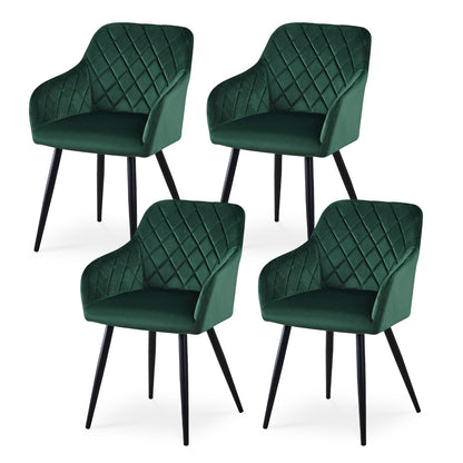 CLIPOP Esszimmerstühle 2er Set, Küchenstühle Grau Samtstoff stühle Polsterstühle mit Armlehne Metallbeine Polstersessel Stühle für Esszimmer Küche
