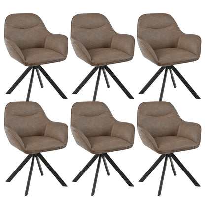 Esszimmerstühle Drehbar 4er Set mit Armlehne, 360° drehbar, Polsterstuhl Leinen, Drehstuhl Esszimmer Beige, Küchenstuhl mit Metallbeine für