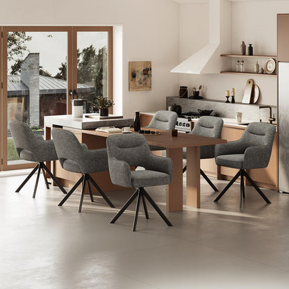 COLAMY Drehstühle für Esszimmer, 2er Set, Drehbare Polsterstühle mit Armlehnen und Rückenlehne, Bequeme Küchenstühle für Wohnzimmer & Essbereich