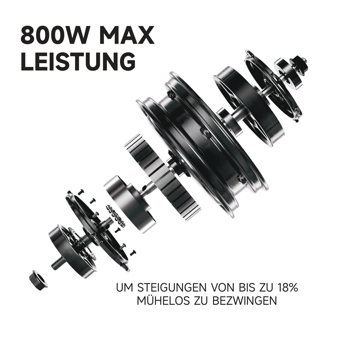 Segway-Ninebot E3 Pro D, E-Scooter Deutscher Straßenzulassung, 55 km Eco Modus Reichweite, 47km Sport Modus Reichweite, Federung vorne & hinten, 800 W Motor, faltbar, 17,9 kg, 10-Zoll Reifen, IPX5