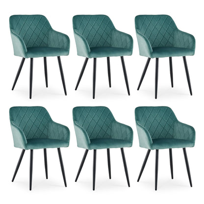 CLIPOP Esszimmerstühle 4er Set, Küchenstühle Grau Kunstlederstoff stühle Polsterstühle mit Armlehne Metallbeine Polstersessel Stühle für Esszimmer
