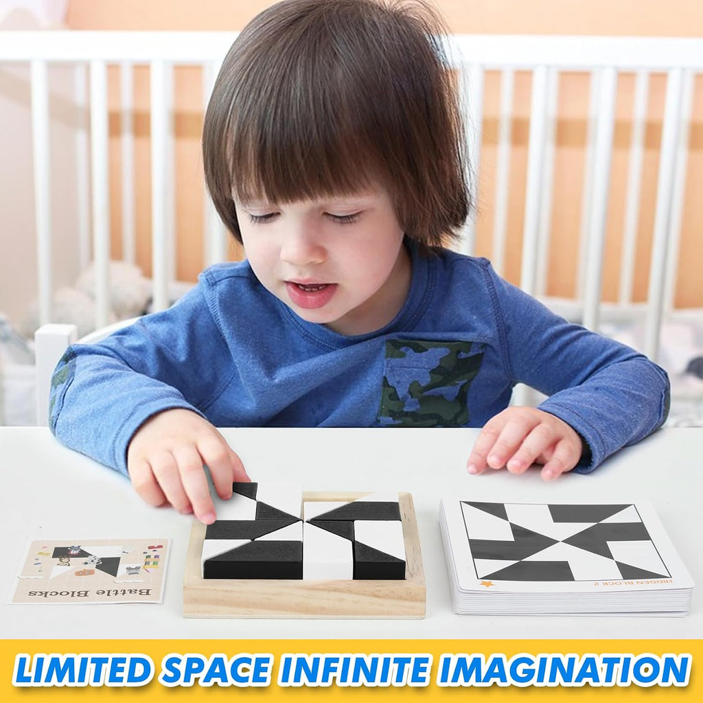 QZMTOY Holz Brain Teaser Puzzle - IQ Puzzle Game mit 80 Herausforderungen ab 3 Jahren