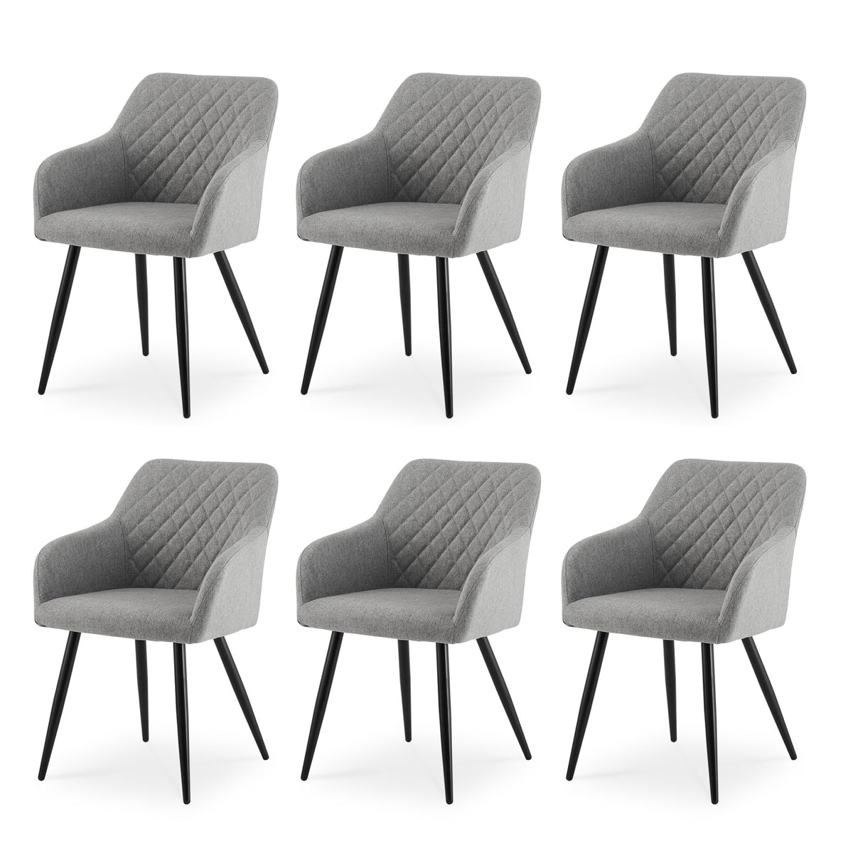 CLIPOP Esszimmerstühle 2er Set, Küchenstühle Grau Samtstoff stühle Polsterstühle mit Armlehne Metallbeine Polstersessel Stühle für Esszimmer Küche
