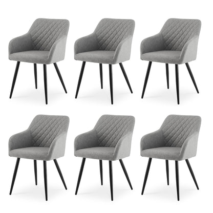 CLIPOP Esszimmerstühle 2er Set, Küchenstühle Grau Samtstoff stühle Polsterstühle mit Armlehne Metallbeine Polstersessel Stühle für Esszimmer Küche