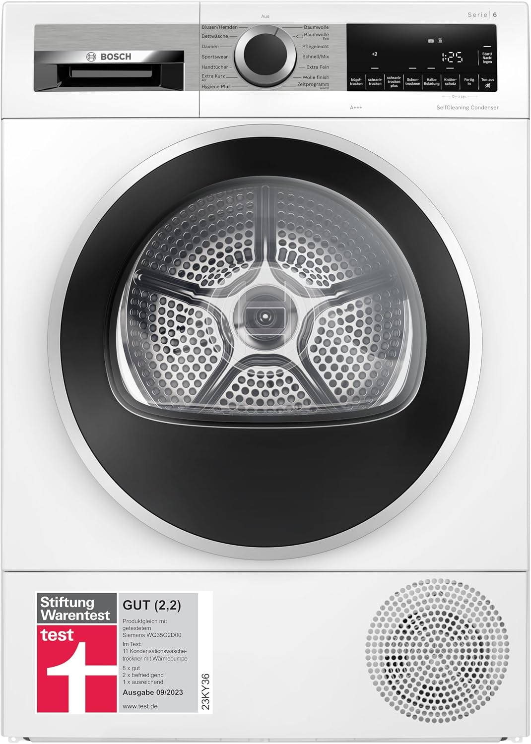 Bosch WQG235D00 Serie 6 Wärmepumpentrockner 8 kg, Auto Dry, Option Halbe Beladung, schneller getrocknete Wäsche