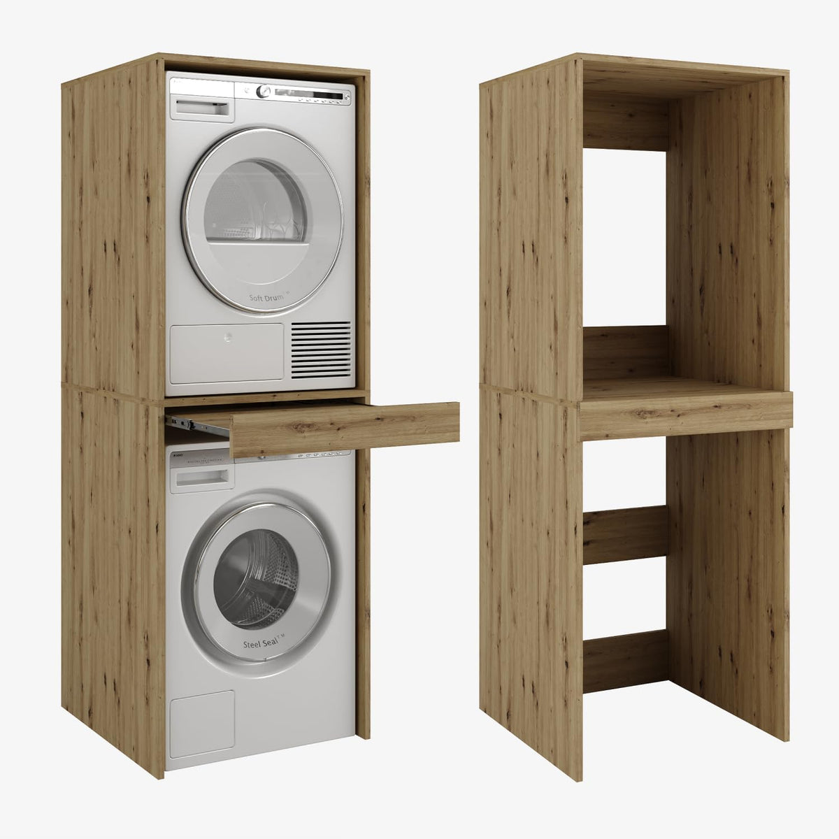 PLATAN ROOM Hochschrank Badschrank Waschmaschine Trockner Schrank Waschmaschinenschrank für Waschmaschine & Wäschetrockner Überbauschrank 187 x 65