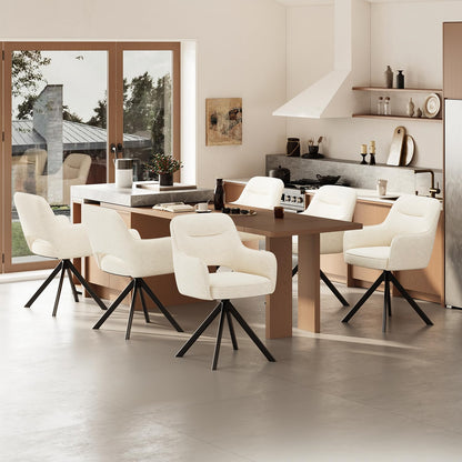 COLAMY Drehstühle für Esszimmer, 2er Set, Drehbare Polsterstühle mit Armlehnen und Rückenlehne, Bequeme Küchenstühle für Wohnzimmer & Essbereich