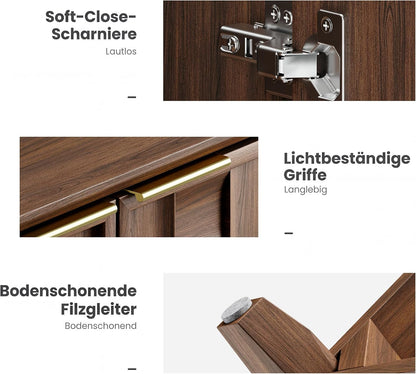 COLAMY Sideboard 150 cm Holz mit Stauraum – Modernes Sideboard für Wohnzimmer, Küchenschrank mit verstellbaren Einlegeböden