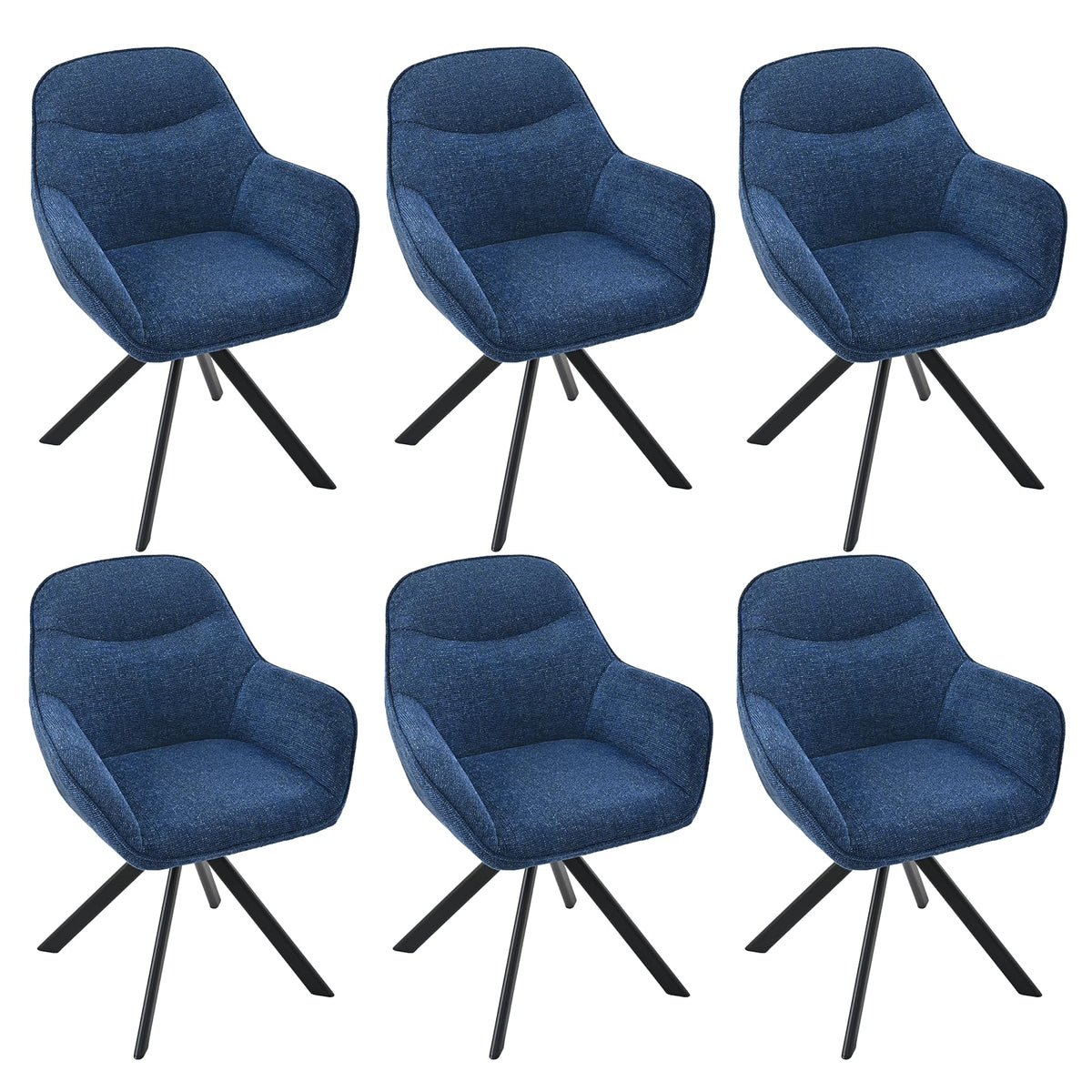 Esszimmerstühle Drehbar 4er Set mit Armlehne, 360° drehbar, Polsterstuhl Leinen, Drehstuhl Esszimmer Beige, Küchenstuhl mit Metallbeine für