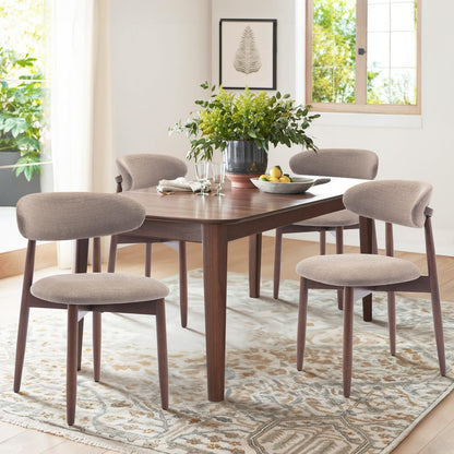 COLAMY Küchenstuhl Esszimmerstühle 4er Set, Moderne Polsterstuhl Essstühle mit Fester Rückenlehne, Stoff Esszimmerstühl mit Holzbein für Esszimmer