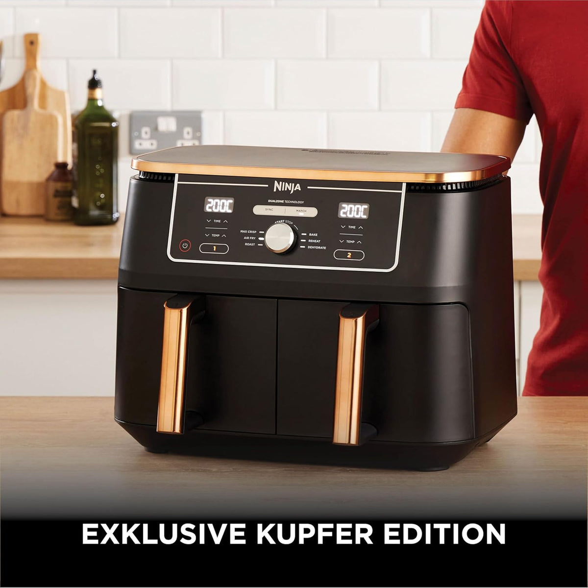 Ninja Foodi MAX Dual Zone Heißluftfritteuse, 9,5 L Airfryer, 2 Fächer, 6-in-1, Antihaftbeschichtung, spülmaschinenfeste Körbe
