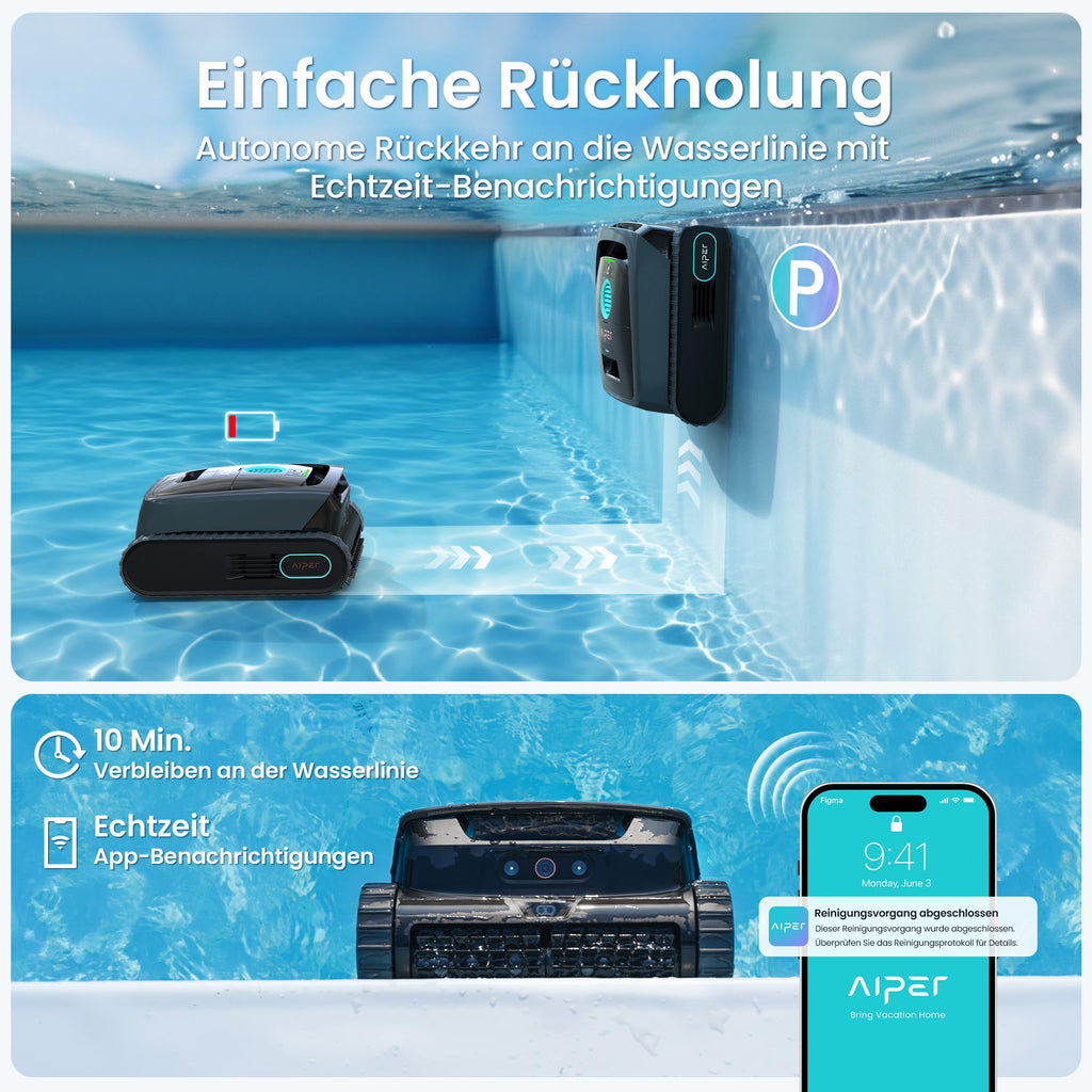 (2026 Neu) Aiper Scuba V3 Poolroboter Akku für Wand und Boden mit KI-Vision, Leichter Poolsauger, Leistungsstarke Saugleistung, 3 μm Filter, Wasserlinienreinigung, für Pools bis zu 200 m²