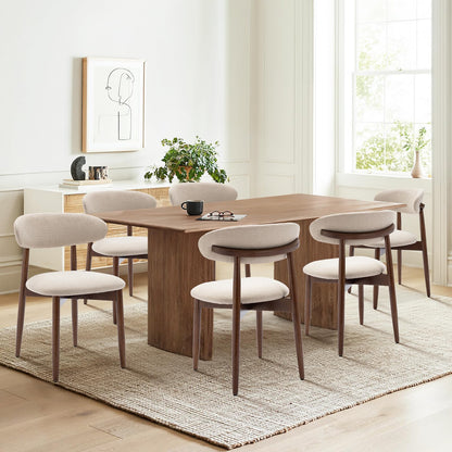COLAMY Küchenstuhl Esszimmerstühle 4er Set, Moderne Polsterstuhl Essstühle mit Fester Rückenlehne, Stoff Esszimmerstühl mit Holzbein für Esszimmer