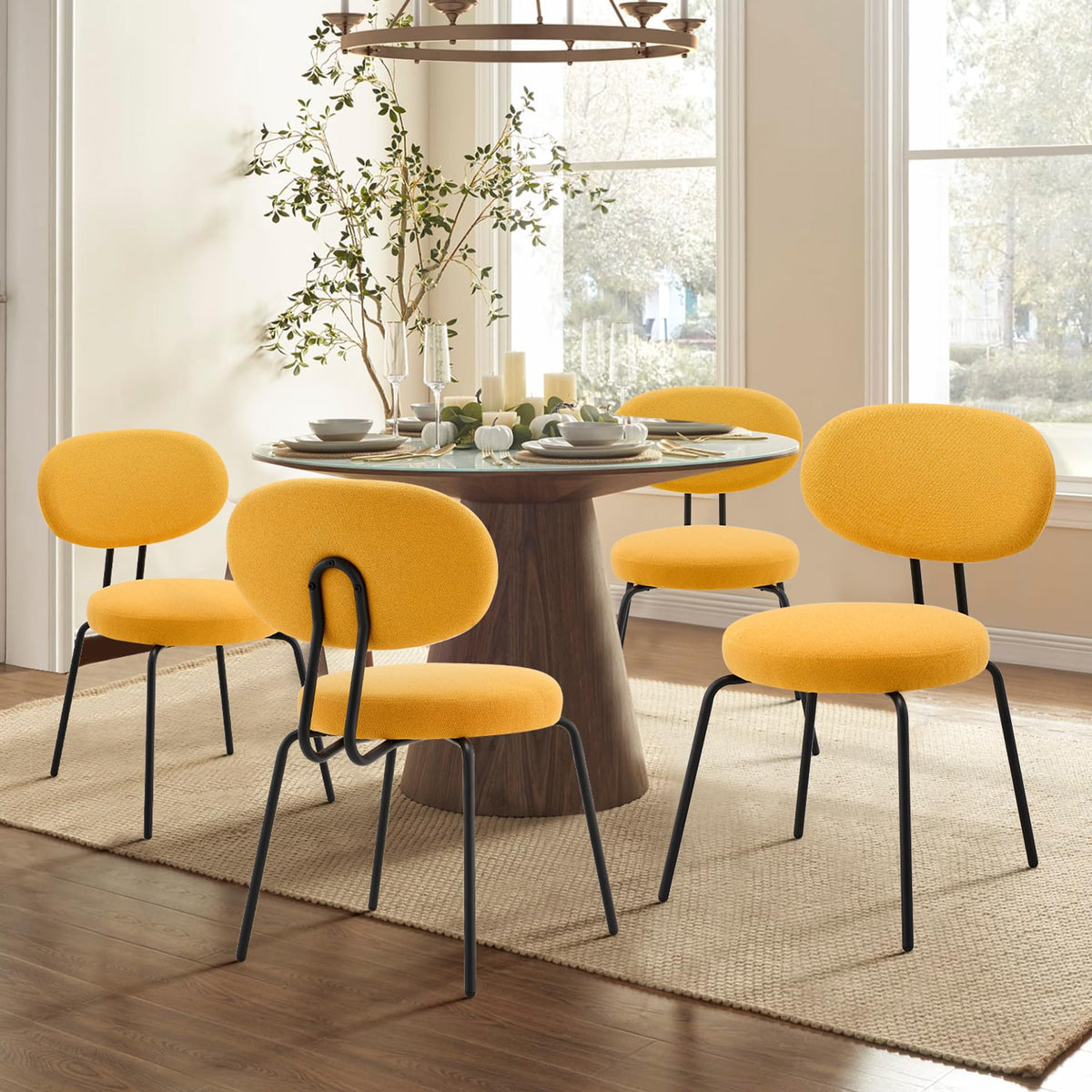 COLAMY Drehstühle für Esszimmer, 2er Set, Drehbare Polsterstühle mit Armlehnen und Rückenlehne, Bequeme Küchenstühle für Wohnzimmer & Essbereich