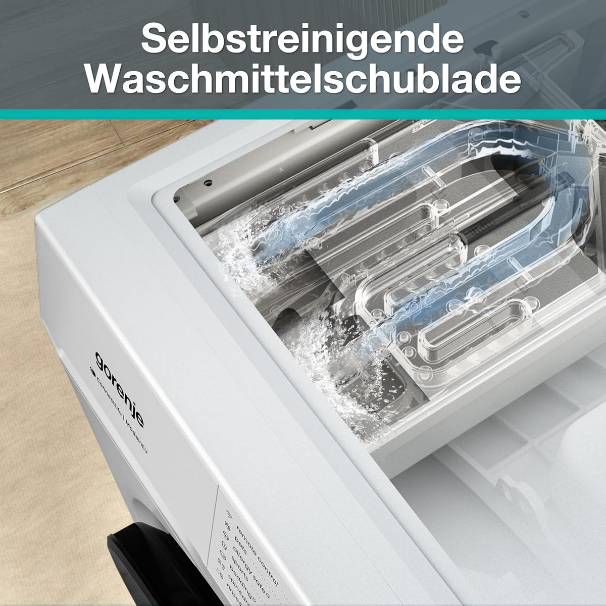 Gorenje WGAM474A Waschmaschine mit Dampffunktion, 7 kg, 1400 U/min, ConnectLife, 15 Programme, UltraClean, SteamTech, Inverter PowerDrive