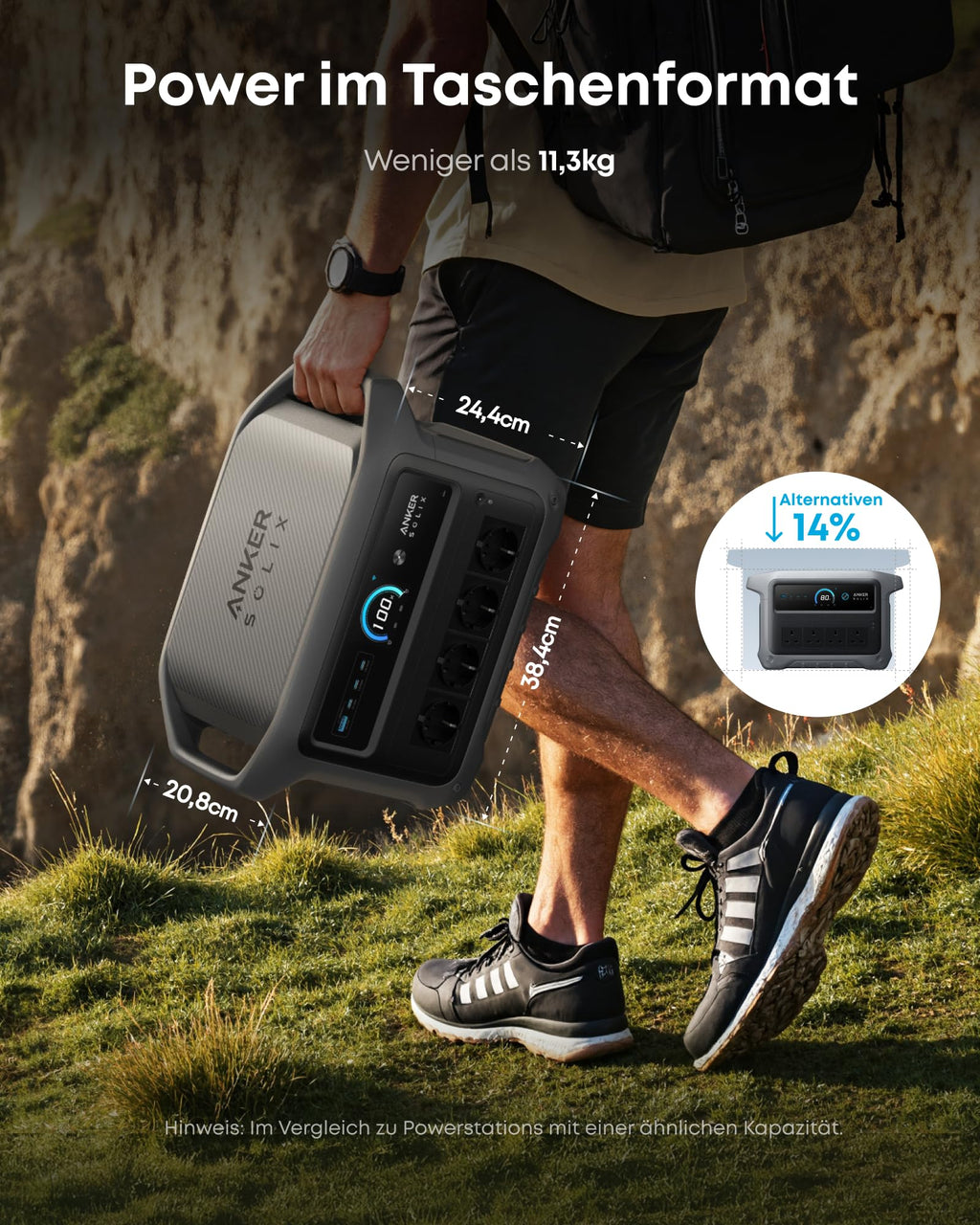 Anker SOLIX C1000 Gen 2 Tragbare Powerstation, 2000W Solargenerator