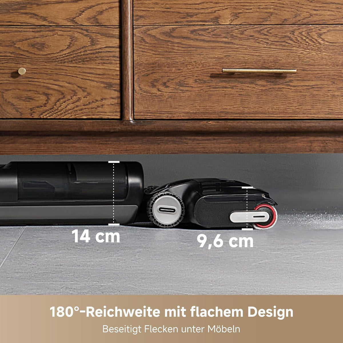 dreame H12 Pro FlexReach Nass- und Trockensauger, Flaches 180°-Design, Trocknung in 5 Minuten, 18.000 Pa Saugkraft, 90 °C Heißwäsche