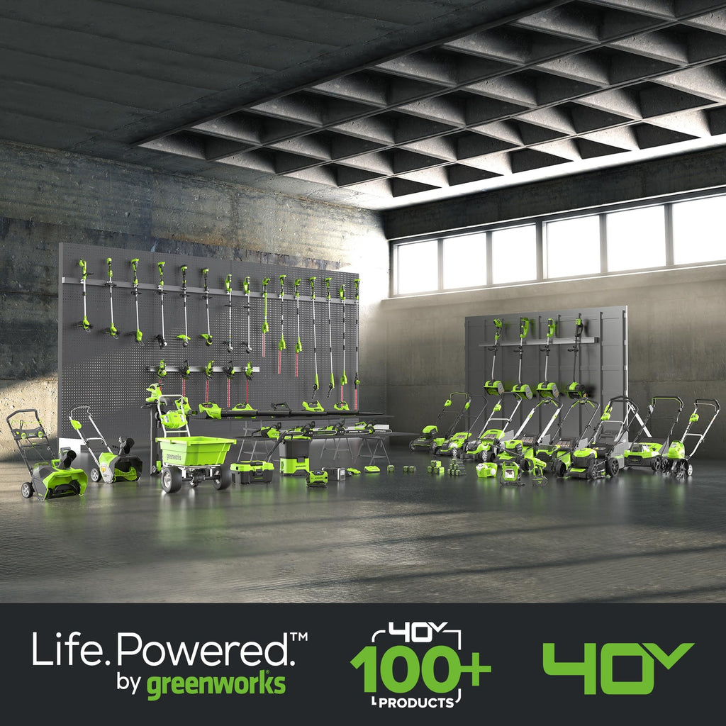 Greenworks 40V Kabelloser Akku Rasenmäher für Flächen bis zu 500 m², 41 cm Schnittbreite, 50-Liter-Sack PLUS zwei 40 V 2Ah-Akkus mit Ladegerät, 3 Jahre Garantie-G40LM41K2X