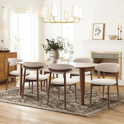 COLAMY Küchenstuhl Esszimmerstühle 4er Set, Moderne Polsterstuhl Essstühle mit Fester Rückenlehne, Stoff Esszimmerstühl mit Holzbein für Esszimmer