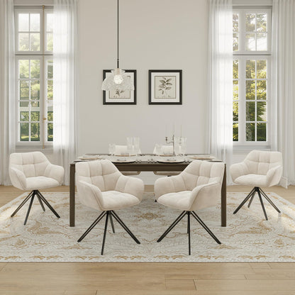 COLAMY Drehstühle für Esszimmer, 2er Set, Drehbare Polsterstühle mit Armlehnen und Rückenlehne, Bequeme Küchenstühle für Wohnzimmer & Essbereich