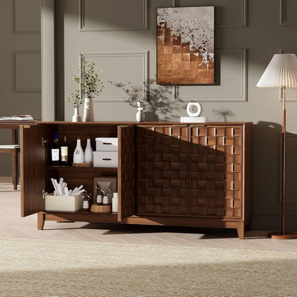COLAMY Sideboard 150 cm Holz mit Stauraum – Modernes Sideboard für Wohnzimmer, Küchenschrank mit verstellbaren Einlegeböden