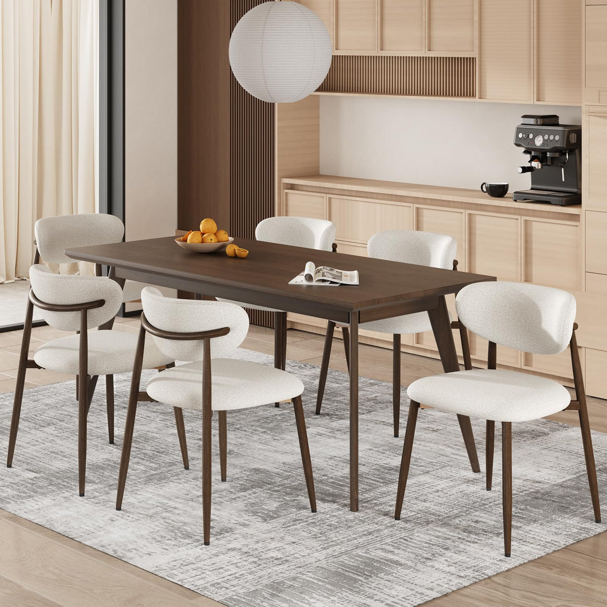 COLAMY Küchenstuhl Esszimmerstühle 4er Set, Moderne Polsterstuhl Essstühle mit Fester Rückenlehne, Stoff Esszimmerstühl mit Holzbein für Esszimmer