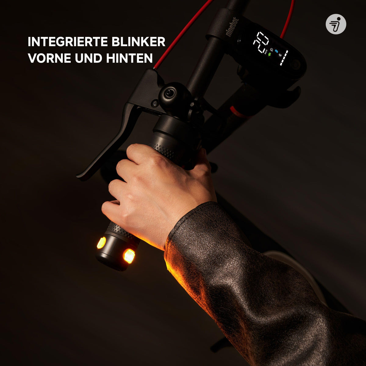 Segway-Ninebot F2 Pro D II, E-Scooter mit Deutscher Straßenzulassung für Erwachsene, 65km Reichweite im Eco-Modus, 120kg Tragfähigkeit, vordere Doppelfederung, Farb LED Display, Schwarz