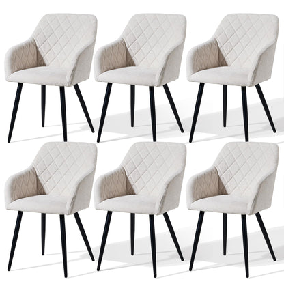 CLIPOP Esszimmerstühle 4er Set, Küchenstühle Grau Kunstlederstoff stühle Polsterstühle mit Armlehne Metallbeine Polstersessel Stühle für Esszimmer