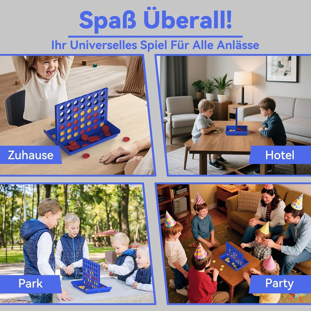 Pup Go 4 Gewinnt Brettspiel für Kinder ab 3 Jahren - Faltbares Reisespiel aus Kunststoff