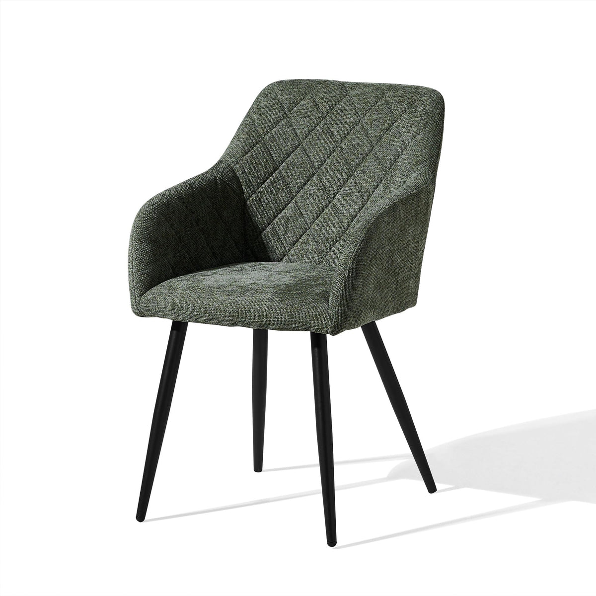 CLIPOP Esszimmerstühle 4er Set, Küchenstühle Grau Kunstlederstoff stühle Polsterstühle mit Armlehne Metallbeine Polstersessel Stühle für Esszimmer