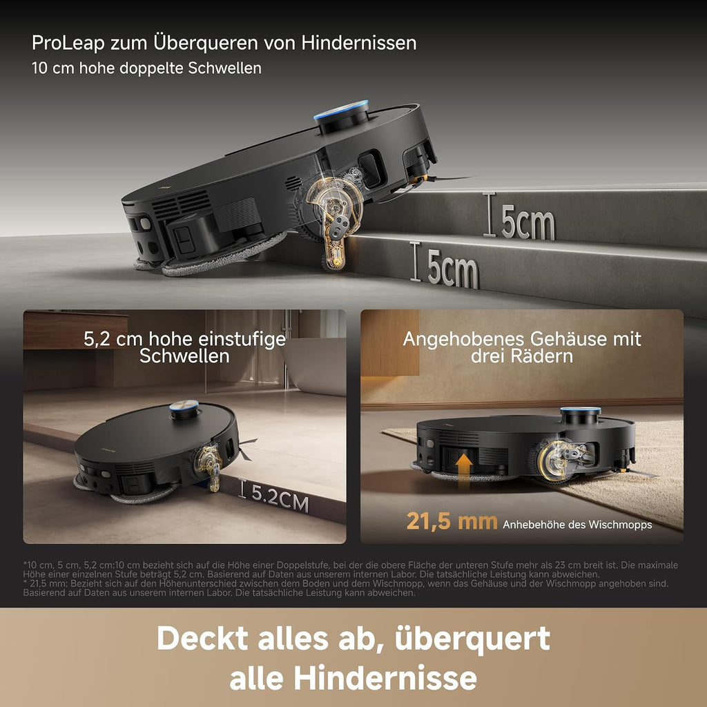 DREAME X60 Pro Ultra Complete, Robot Vacuum and Mop, Dual UltraExtend Arm, Dual AI Cameras, 10cm Obstacle Crossing, 42 000 Pa, Auto-Empty, 100°C Mop Self-Cleaning, and 100% Detangling