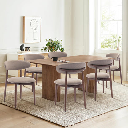 COLAMY Küchenstuhl Esszimmerstühle 4er Set, Moderne Polsterstuhl Essstühle mit Fester Rückenlehne, Stoff Esszimmerstühl mit Holzbein für Esszimmer