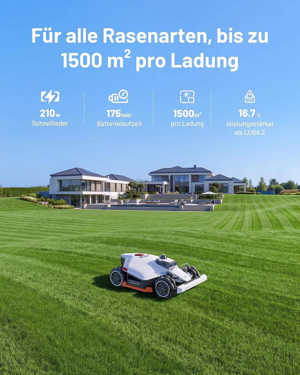 MAMMOTION LUBA 3 AWD Mähroboter mit Garage+Reinigungsständer
