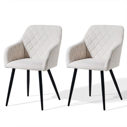 CLIPOP Esszimmerstühle 2er Set, Küchenstühle Grau Samtstoff stühle Polsterstühle mit Armlehne Metallbeine Polstersessel Stühle für Esszimmer Küche