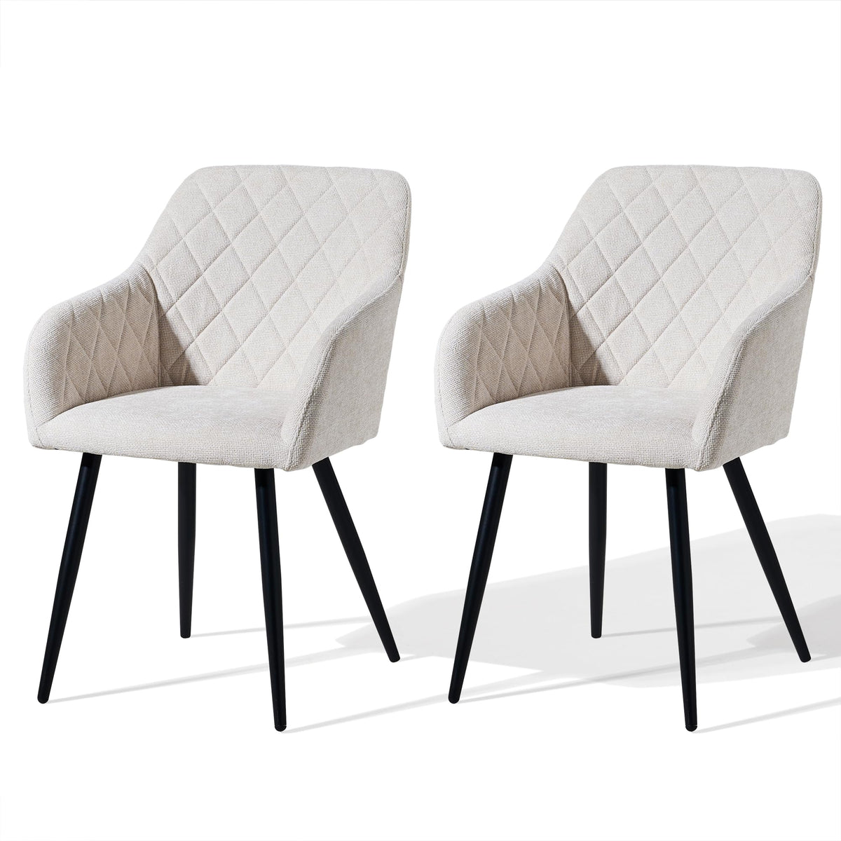 CLIPOP Esszimmerstühle 4er Set, Küchenstühle Grau Kunstlederstoff stühle Polsterstühle mit Armlehne Metallbeine Polstersessel Stühle für Esszimmer