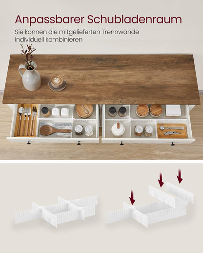 VASAGLE Küchenschrank mit 4 Türen, Sideboard