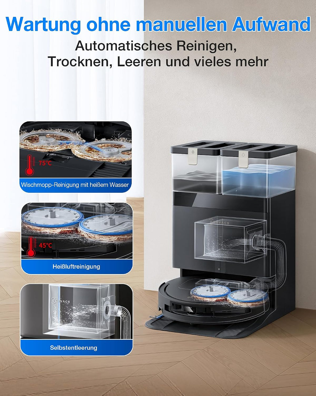 ECOVACS Deebot T50 Omni Gen3 Robot Vacuum Cleaner, 25,000 Pa