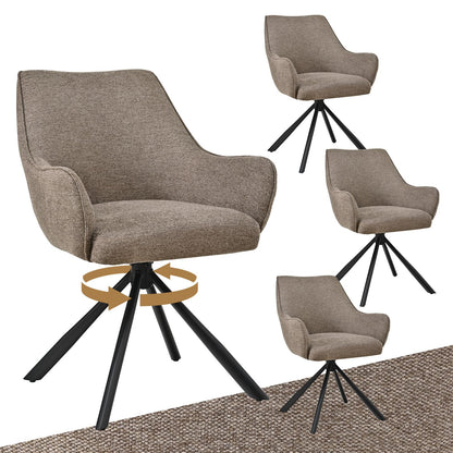 Esszimmerstühle Drehbar 4er Set mit Armlehne, gepolsterte Esszimmerstuhl mit hoher Rückenlehne für Esszimmer & Wohnzimmer, Büro, Beige1