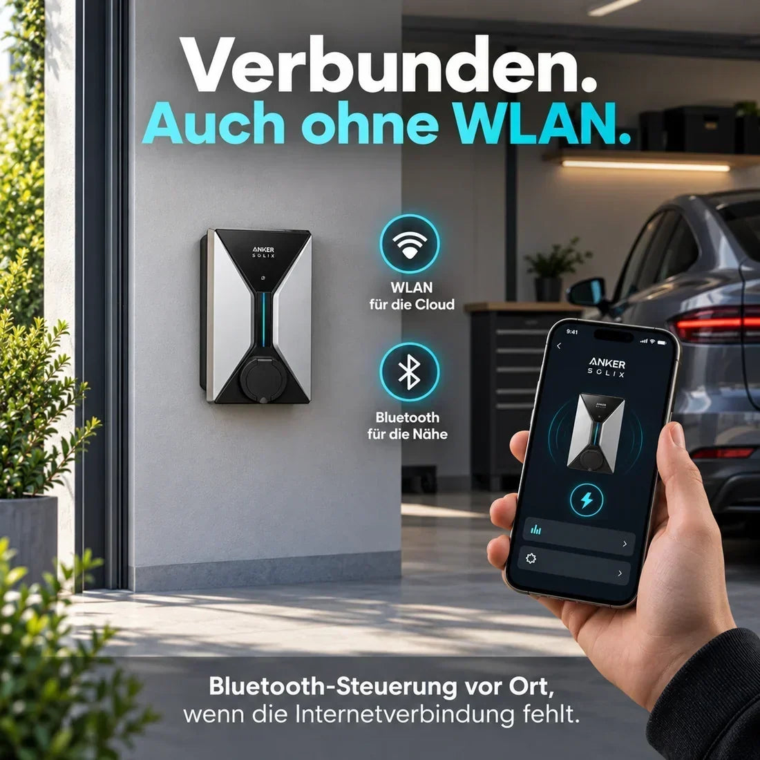 Anker SOLIX V1 Wallbox – 7,4 kW, Typ-2-Steckdose