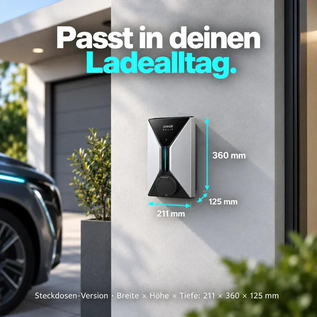 Anker SOLIX V1 Wallbox – 7,4 kW, Typ-2-Steckdose